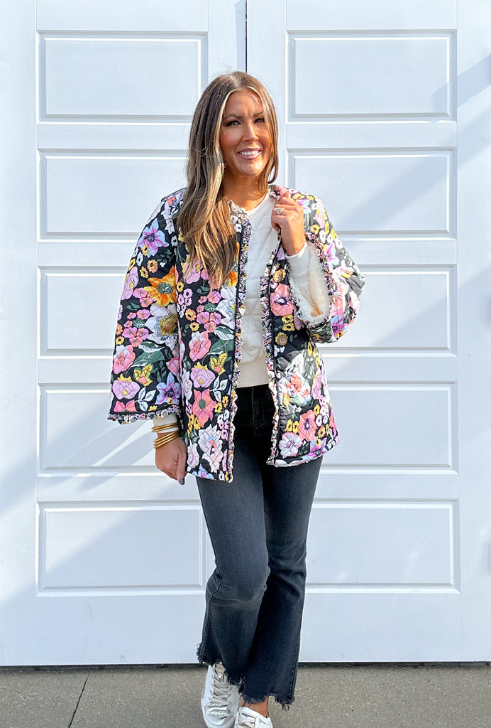 Cottage Floral Quilted Jacket Clothing Peacocks & Pearls   