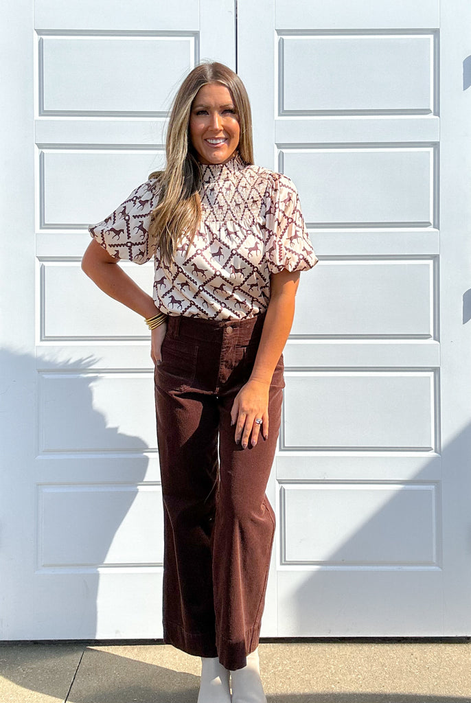 Horsin' Around Blouse Clothing Peacocks & Pearls   