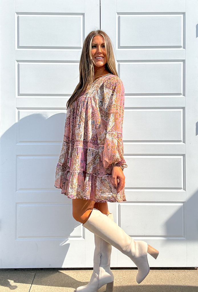Yari Dress Clothing Peacocks & Pearls Mauve S 