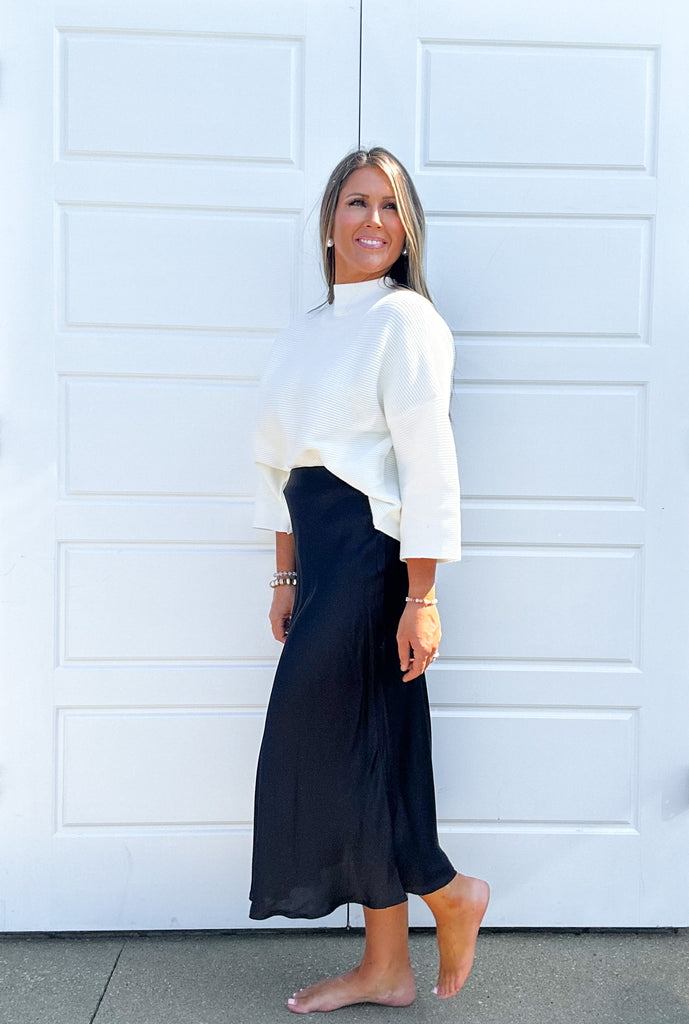 Darlene Satin Skirt Clothing Peacocks & Pearls   