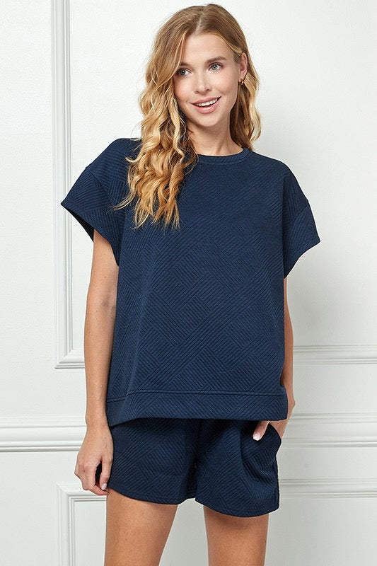 Meet Me At Midnight Set Clothing Peacocks & Pearls Top Navy S