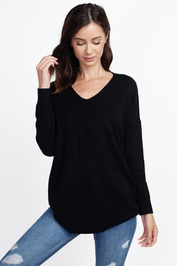 Easy Going Sweater Sale Peacocks & Pearls Black S/M
