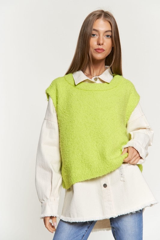 Up For Anything Sweater Clothing Peacocks & Pearls Lime Green S 