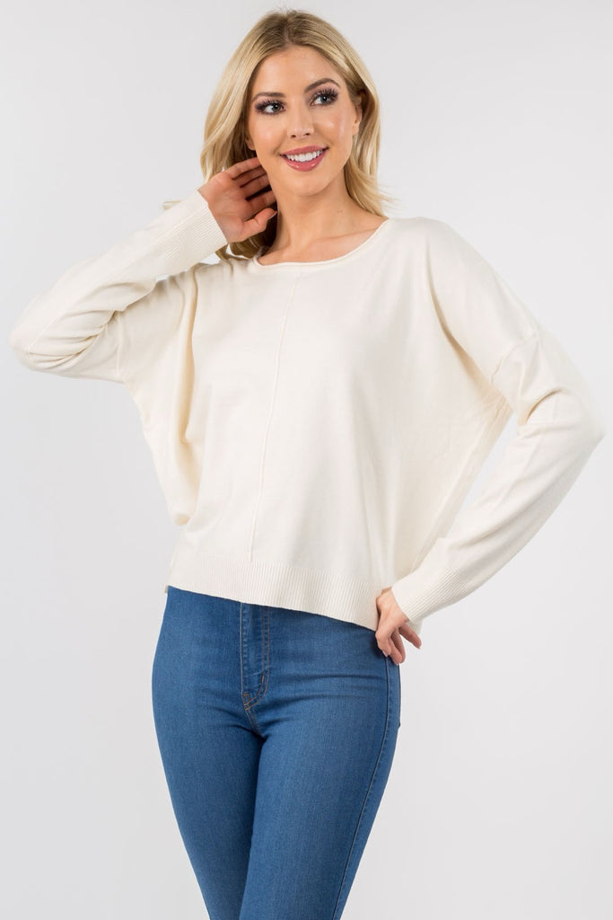 Just Relax Sweater Sale Peacocks & Pearls Ivory S/M