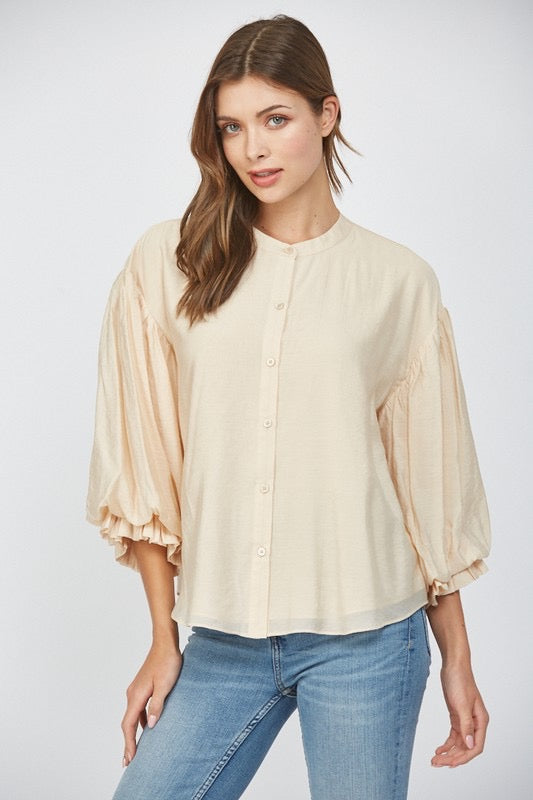 Your Favorite Blouse Clothing Peacocks & Pearls Champagne S