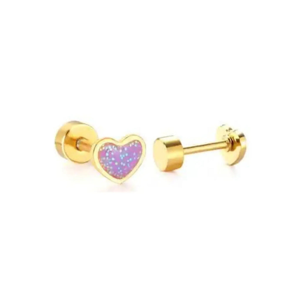 Stud Earrings Jewelry Peacocks & Pearls Purple Heart  