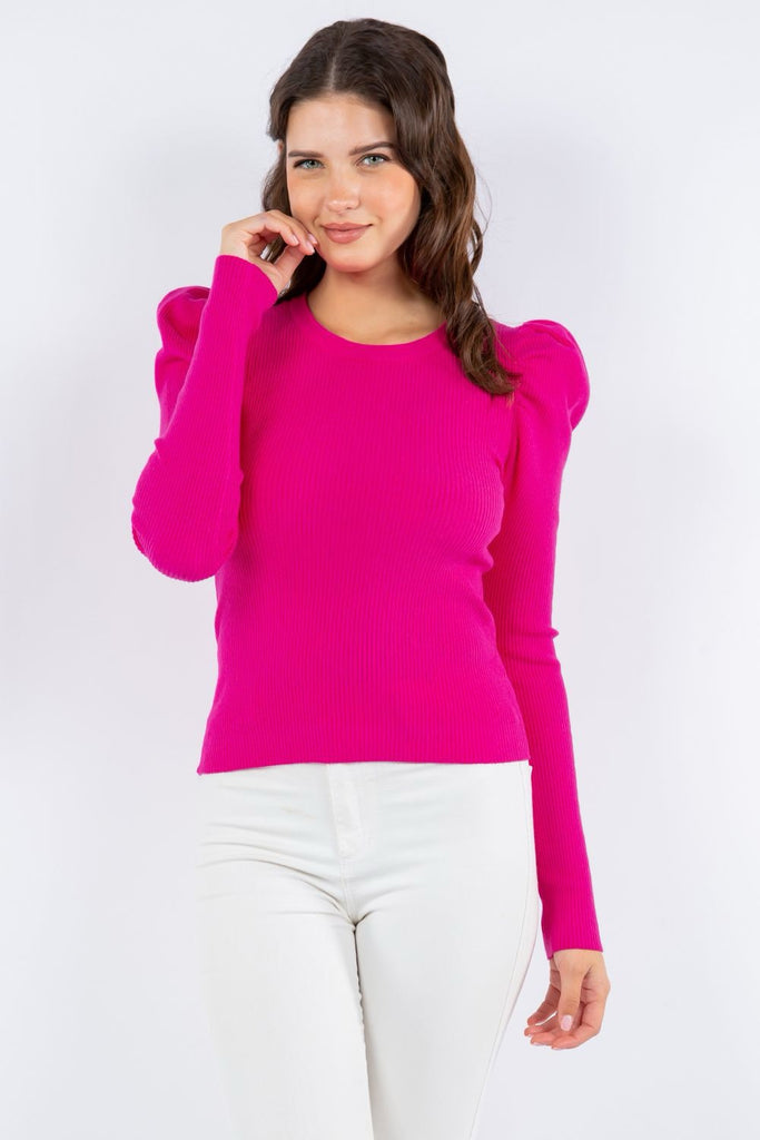 Playful Puff Sleeve Sweater Sale Peacocks & Pearls