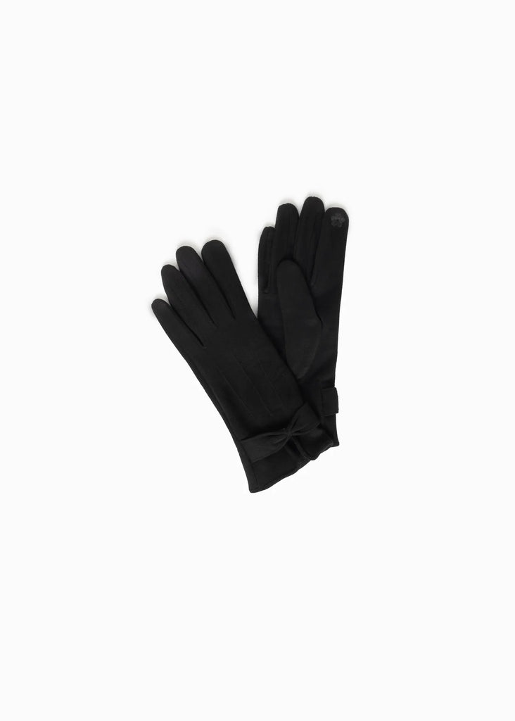 Suede Ribbon Gloves Accessories Peacocks & Pearls Black  