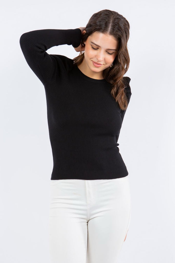 Playful Puff Sleeve Sweater Sale Peacocks & Pearls