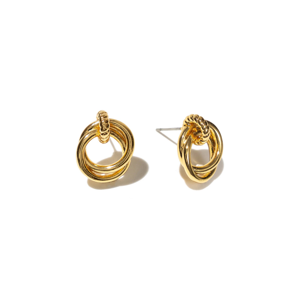 18K Gold Looped Duo Studs Jewelry Brenda Grands