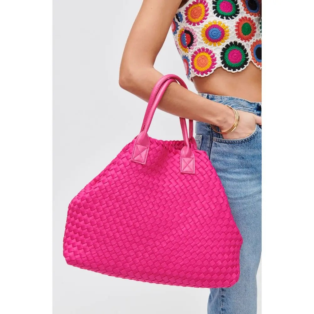 Ithaca Woven Bag Bags Peacocks & Pearls Hot Pink  