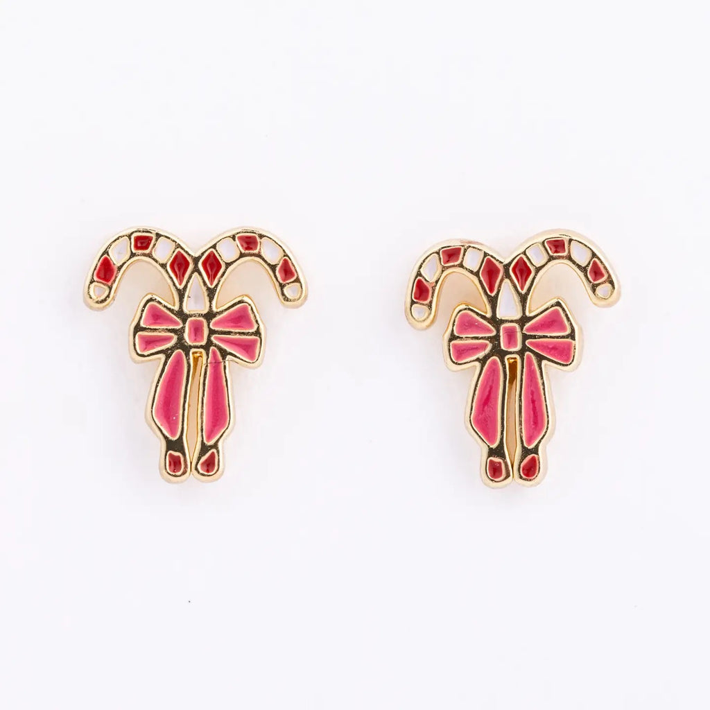 Candy Cane Bows Earrings Accessories Michelle McDowell