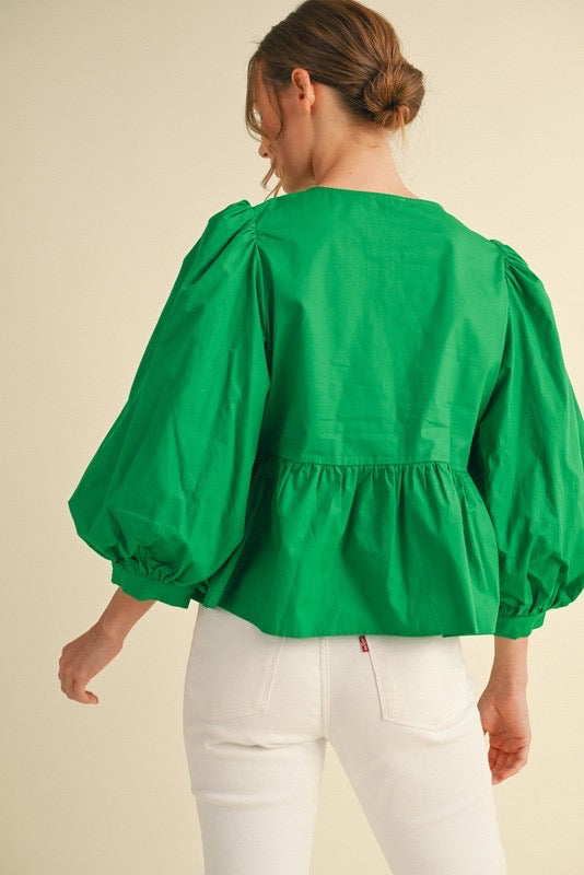 Pretty In Poplin Top Clothing Peacocks & Pearls