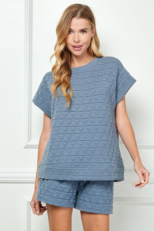 Down For It Quilted Top Clothing Peacocks & Pearls Blue S 