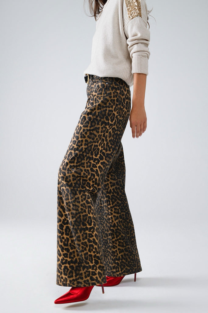A Little Extra Jeans Clothing Peacocks & Pearls Leopard XS