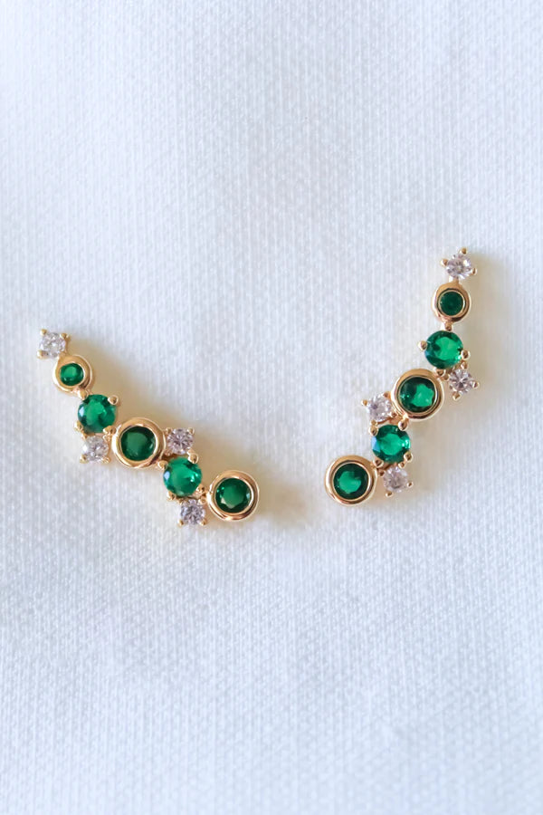 Jax Ear Climber Jewelry Peacocks & Pearls Emerald  