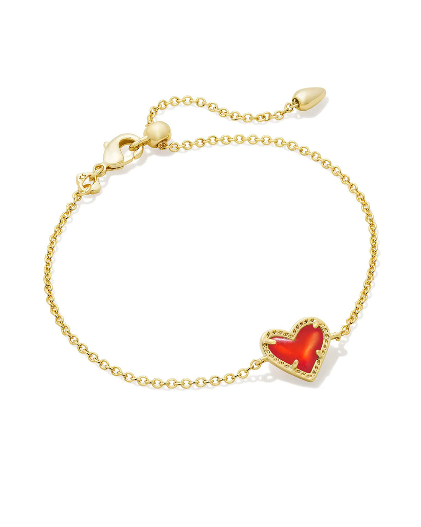 Ari Heart Chain Bracelet Jewelry Kendra Scott Gold Red Illusion
