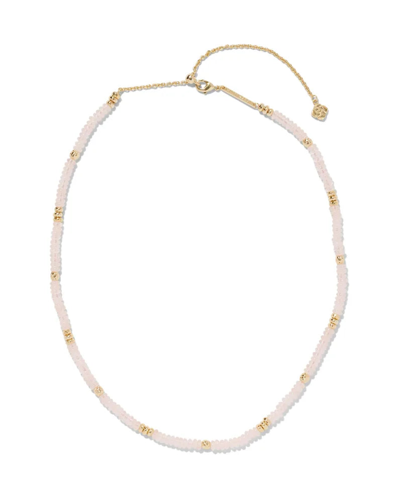 Deliah Strand Necklace Jewelry Kendra Scott Gold Rose Quartz  