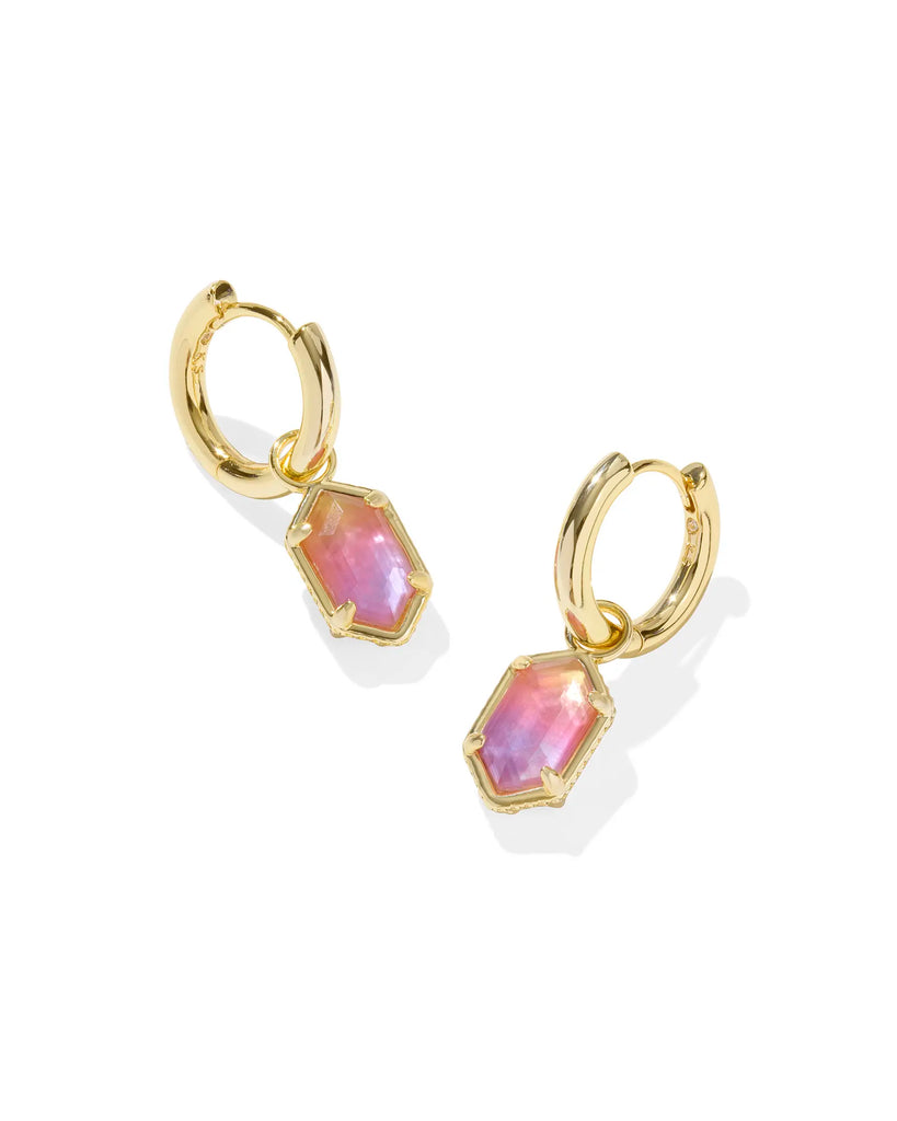Hallie Huggie Jewelry Kendra Scott Gold Sunrise Watercolor Illusion