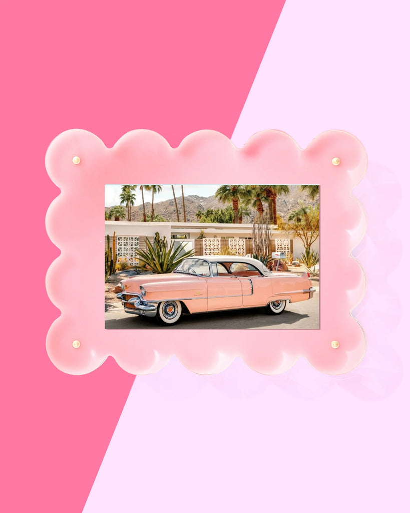 Scalloped Acrylic Picture Frame Home Peacocks & Pearls Light Pink  