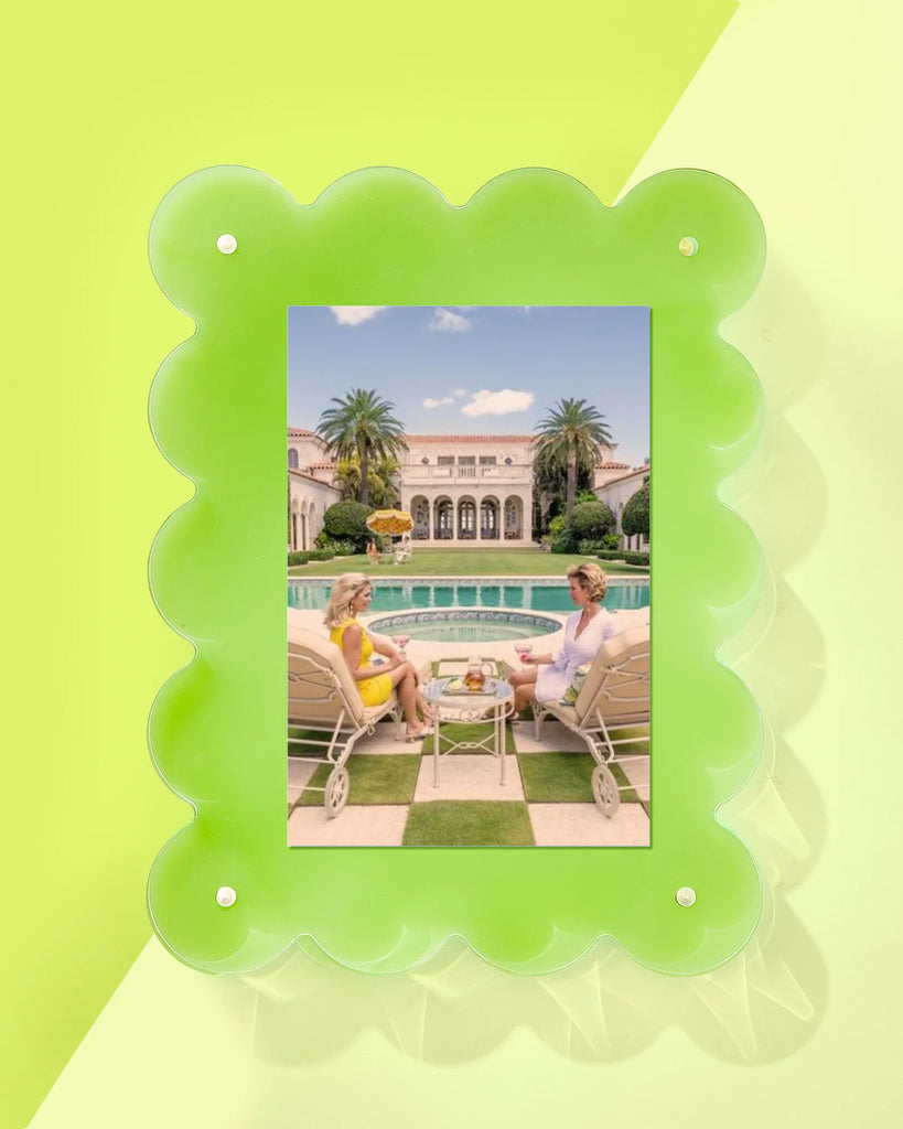 Scalloped Acrylic Picture Frame Home Peacocks & Pearls Kiwi  