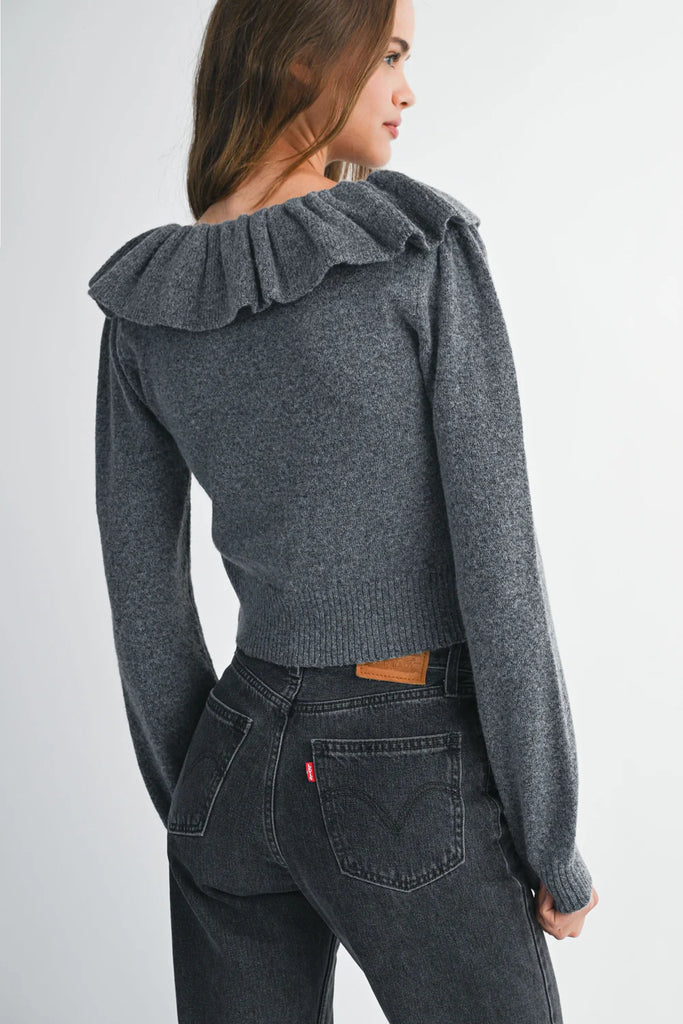 Myra Ruffle Neck Sweater Clothing Peace