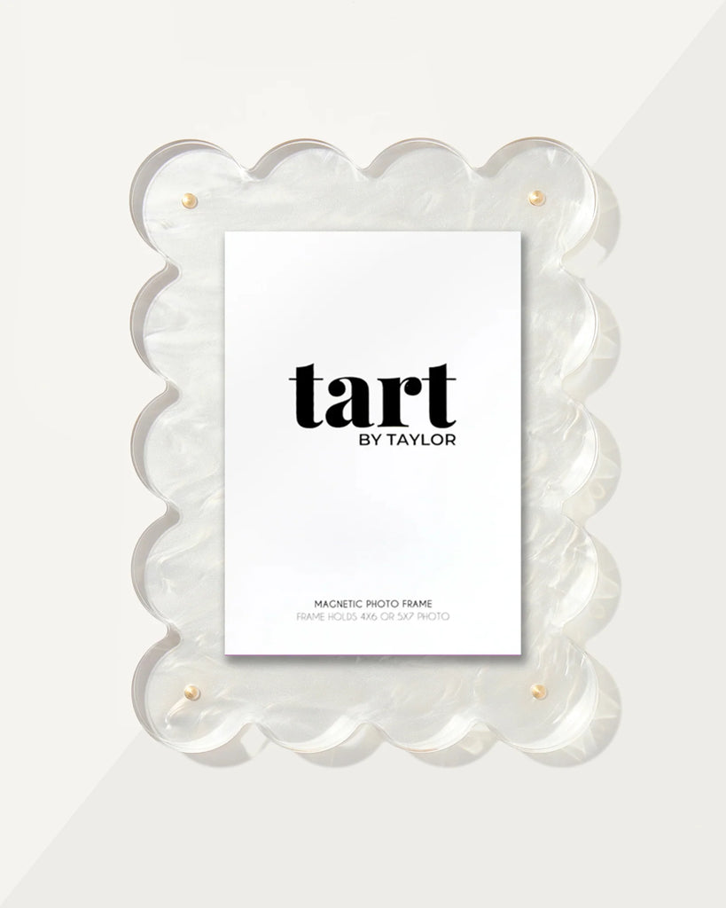 Scalloped Acrylic Picture Frame Home Peacocks & Pearls Pearl