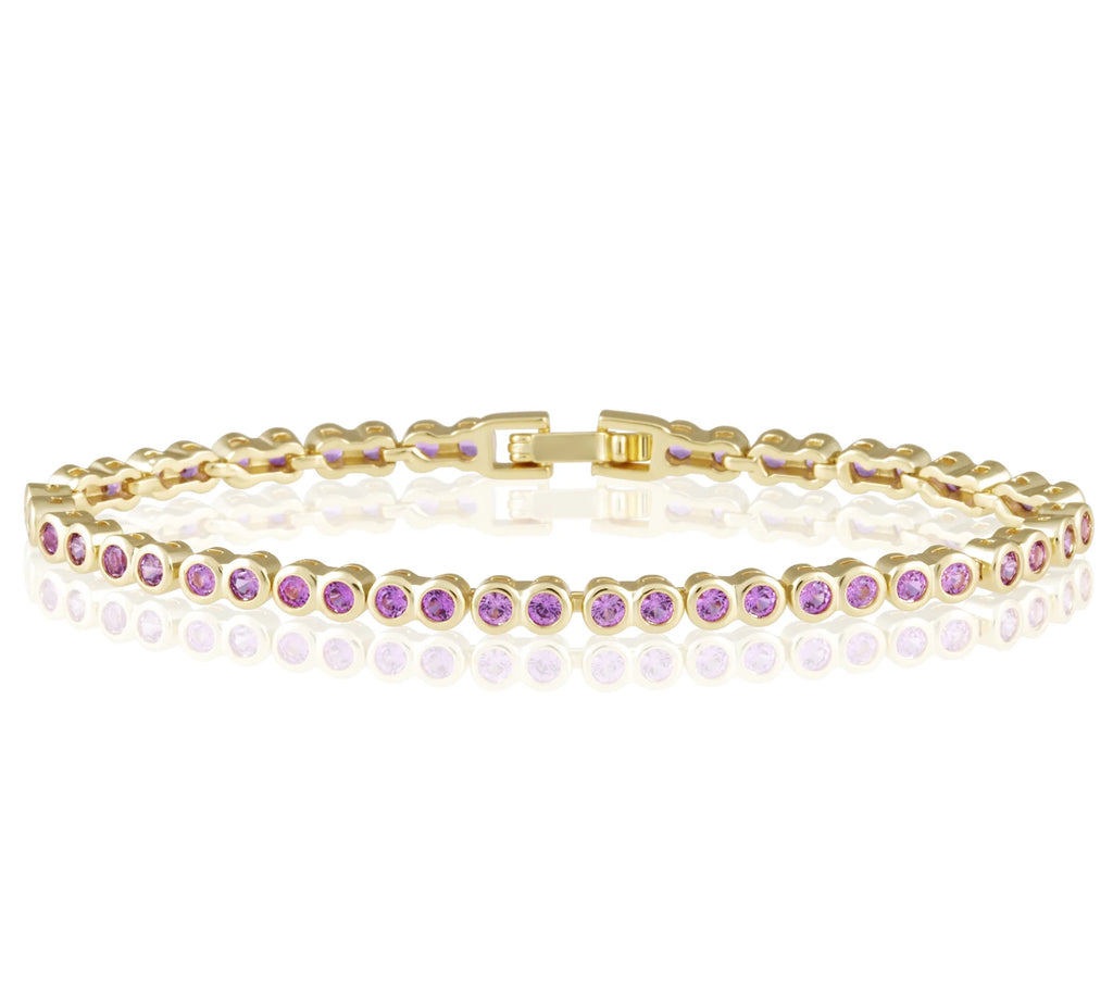 Bezel Tennis Bracelet Jewelry Sahira Pink  