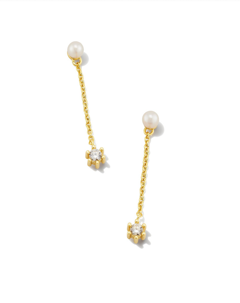 Leighton Linear Earring Jewelry Kendra Scott Gold White Pearl  