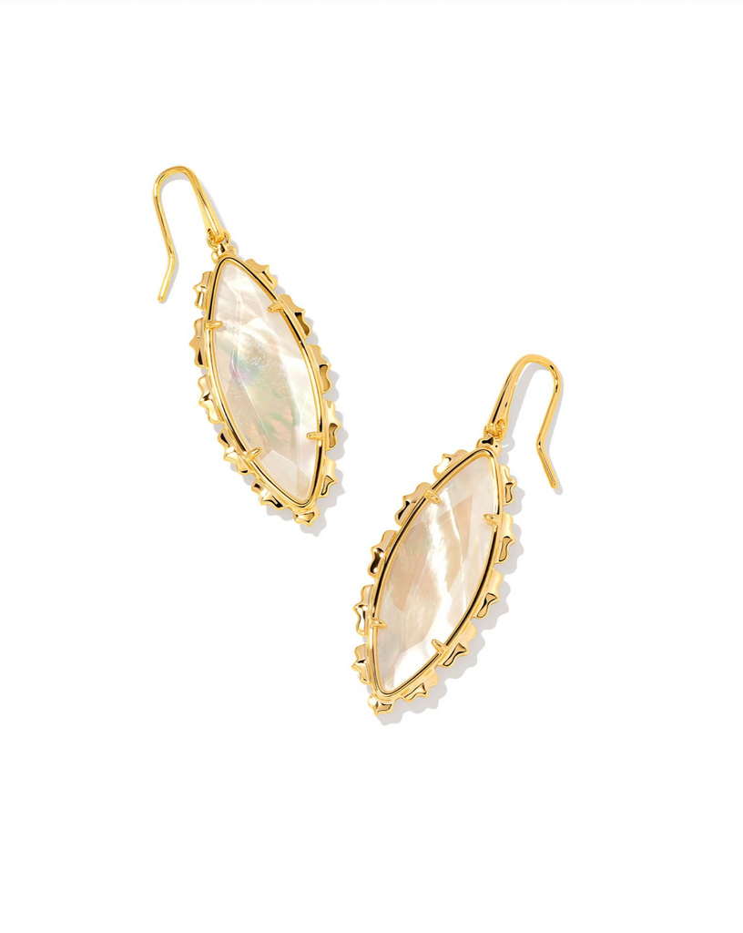 Genevieve Drop Earrings Jewelry Kendra Scott Gold Ivory Mother of Pearl  