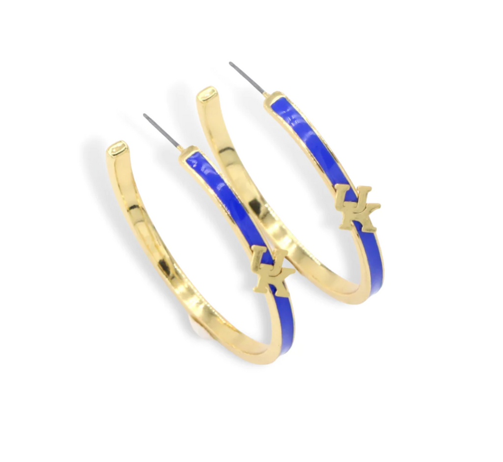 Kentucky Logo Hoops Jewelry Peacocks & Pearls Blue  