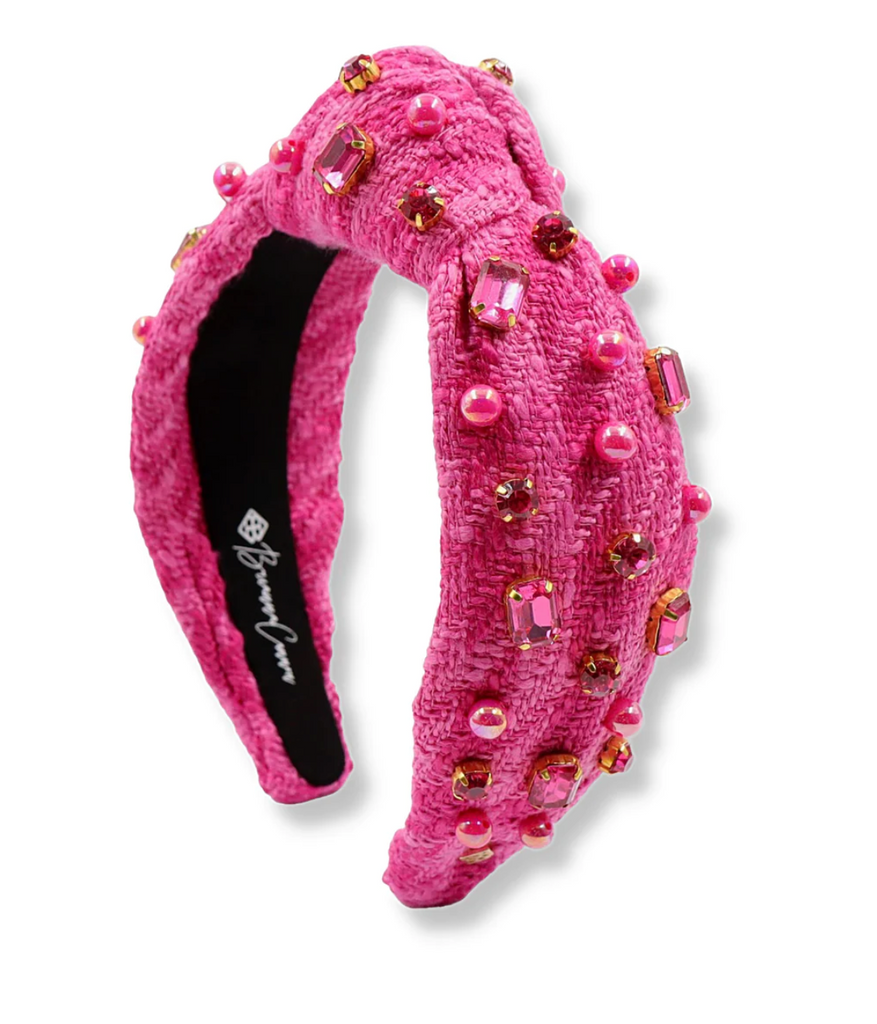 Knit Headband with Crystals Accessories Peacocks & Pearls Pink  