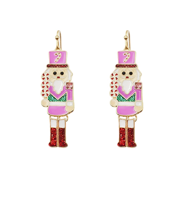 Nutcracker Dangle Earrings Jewelry Peacocks & Pearls Pink  