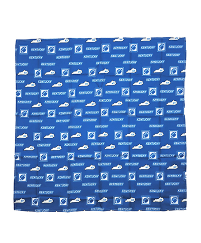 Show Your Spirit Bandana Accessories Peacocks & Pearls Blue & White State Map 