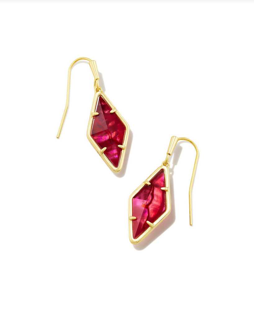 Kinsley Drop Earrings Jewelry Kendra Scott Gold Raspberry Illusion  