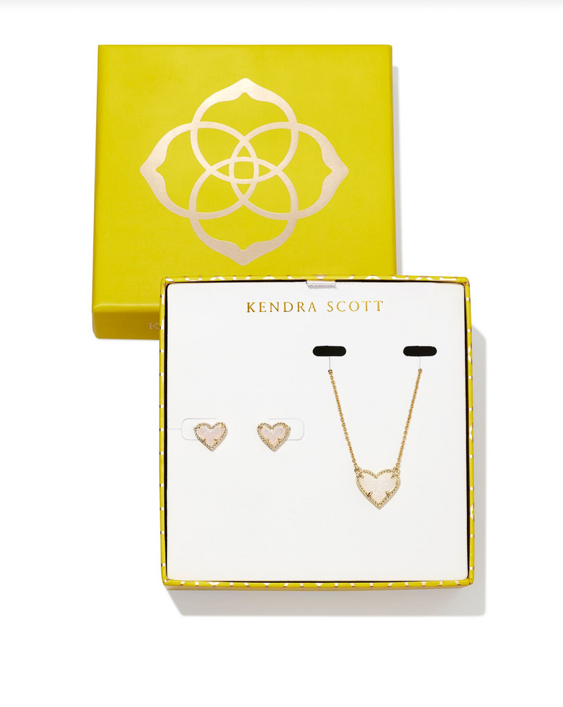Ari Heart Gift Set Jewelry Kendra Scott Gold Iridescent Drusy  