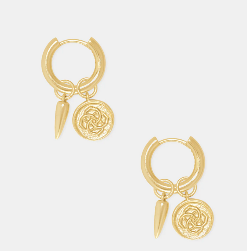 Dira Coin Huggie Jewelry Kendra Scott Gold  