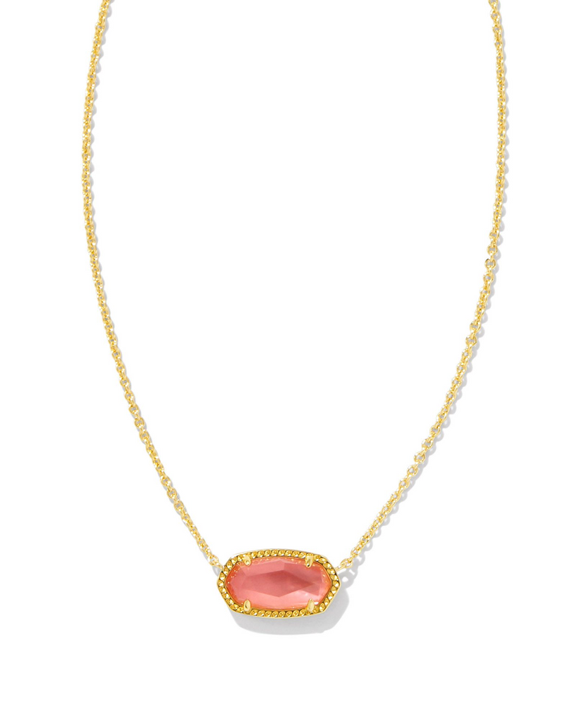 Elisa Necklace Jewelry Kendra Scott Gold Coral Pink Mother of Pearl  