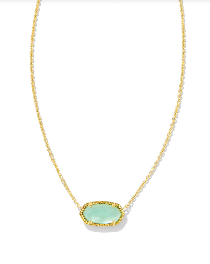 Elisa Necklace Jewelry Kendra Scott Gold Light Green Mother of Pearl  