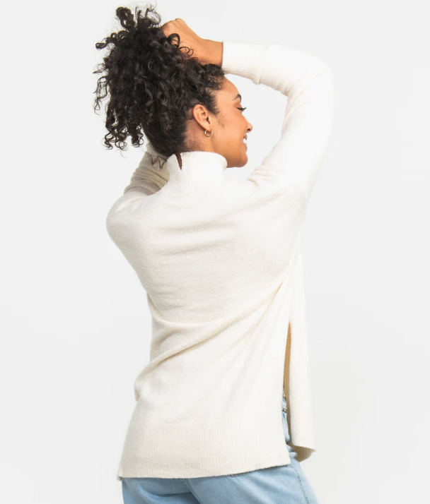 Dreamluxe Notched Sweater Clothing Peacocks & Pearls   