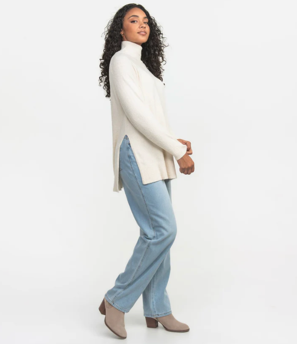 Dreamluxe Notched Sweater Clothing Peacocks & Pearls Birch S 
