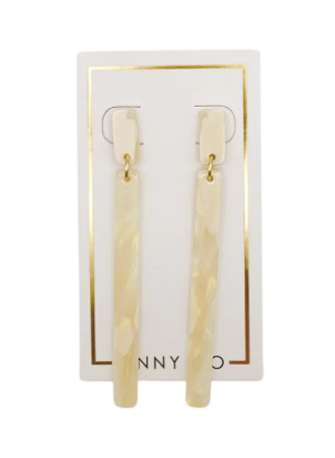 Keli Dangle Earring Jewelry Peacocks & Pearls Champagne Sparkle  