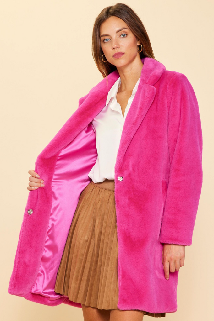 It's All Good Teddy Coat Clothing Peacocks & Pearls Berry XS 