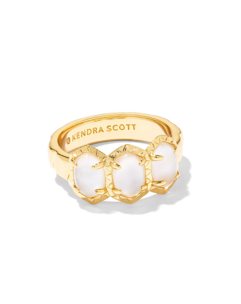 Daphne Band Ring Jewelry Kendra Scott Gold Mother of Pearl 6 