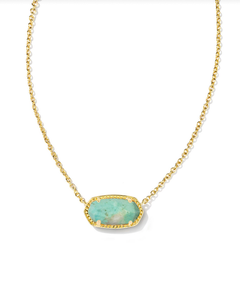 Elisa Necklace Jewelry Kendra Scott Gold Sea Green  