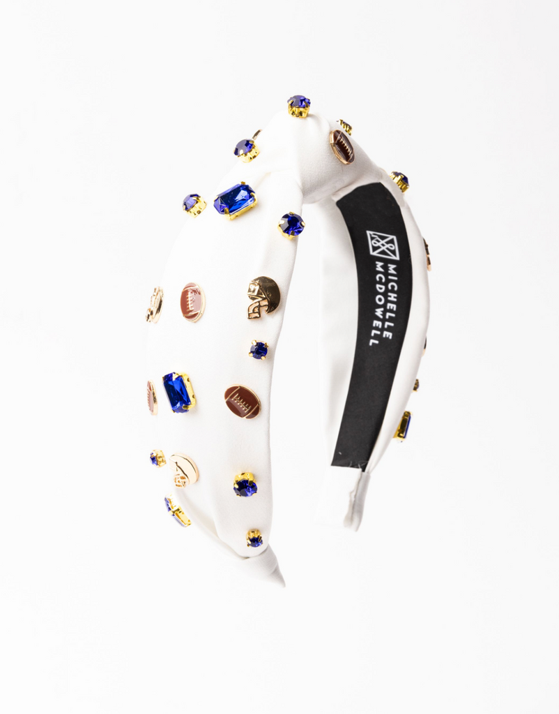 Victory Vibes Headband Accessories Peacocks & Pearls White  