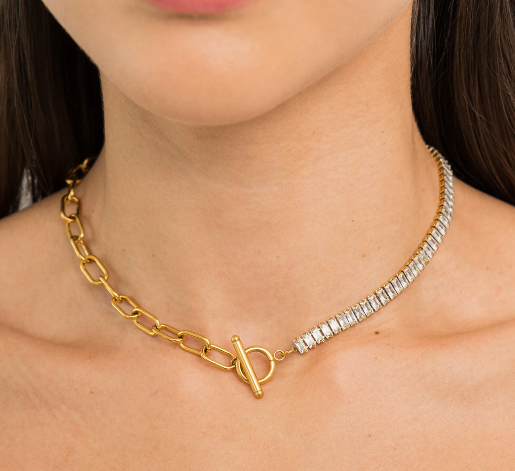 Tennis and Paper Clip Choker Jewelry Peacocks & Pearls   