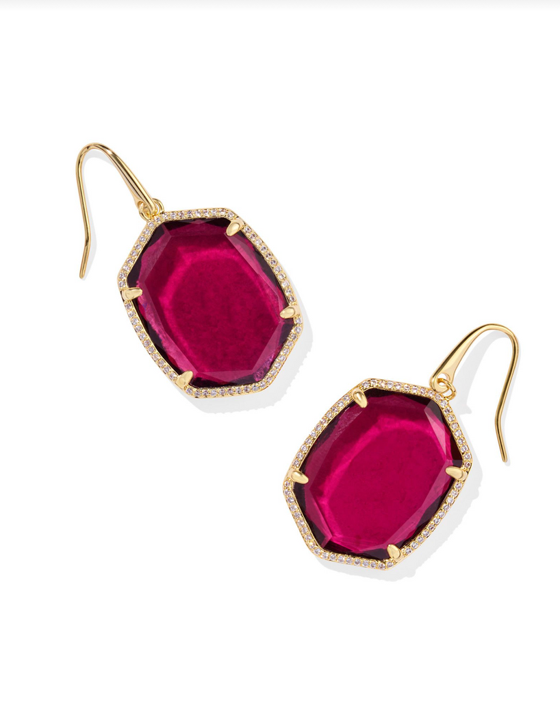 Daphne Pave Frame Earrings Jewelry Kendra Scott Gold Berry Mica  