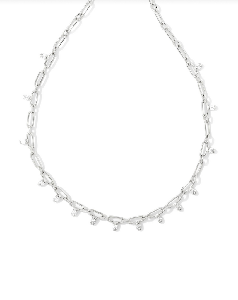 Lindy Crystal Chain Necklace Jewelry Kendra Scott Silver  
