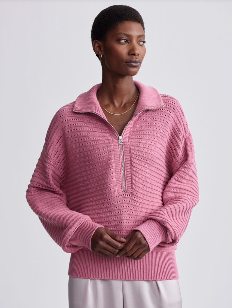 Tara Pointelle Half Zip Sale Varley